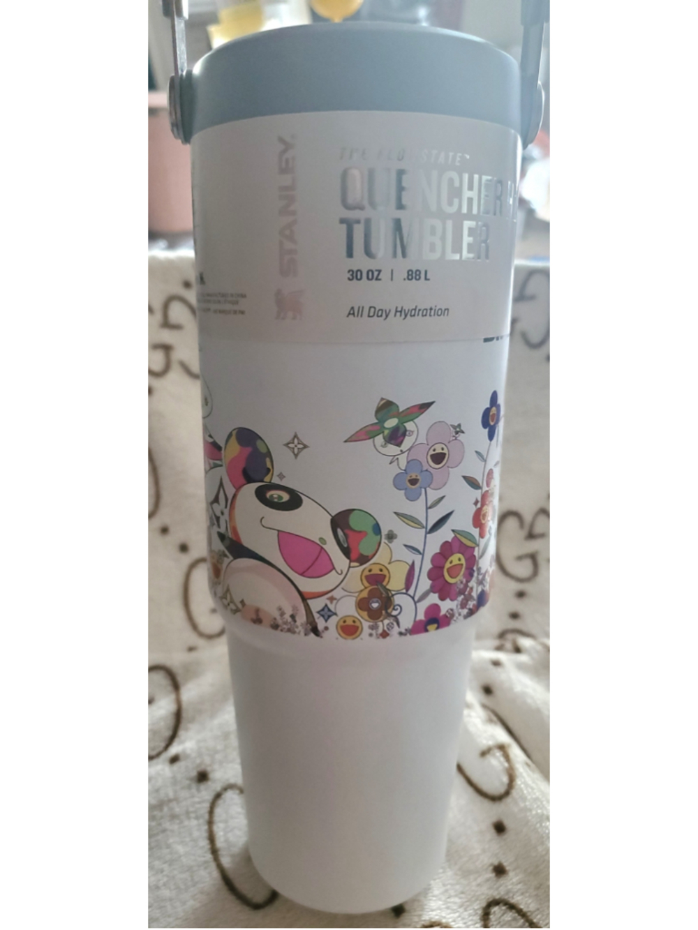 Stanley Quencher Tumbler 30oz One Size White and Grey Water Bottle